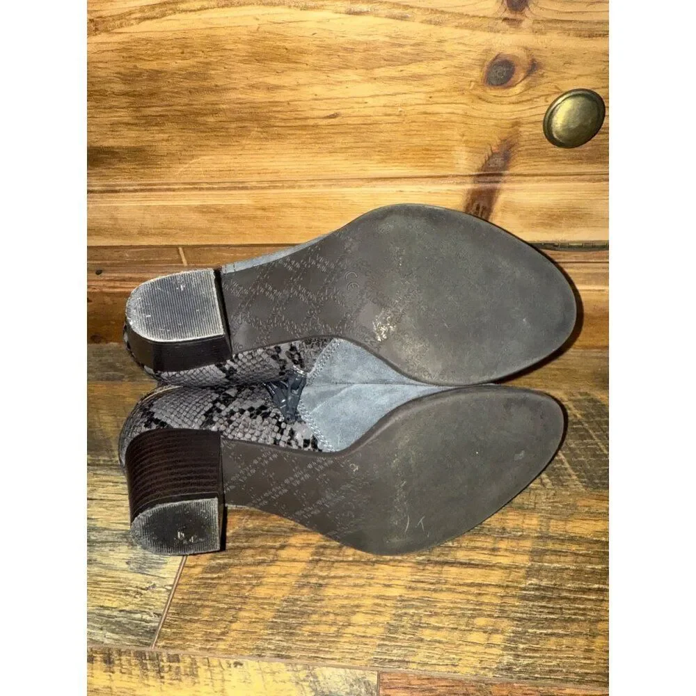 Vionic Naomi Snake Embossed Booties Boots Shoes‎ Size 7.5